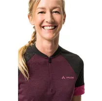 Pyöräilypaita Vaude Altissimo Q-Zip SS Shirt Women Cassis